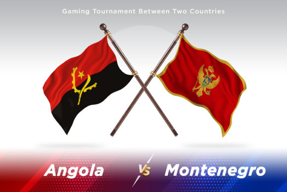 Angola Versus Montenegro Two Flags