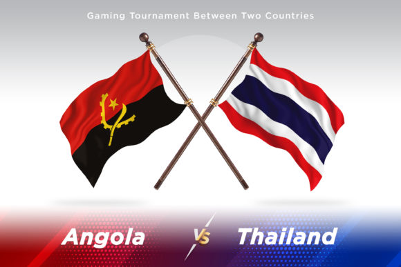 Angola Versus Thailand Two Flags