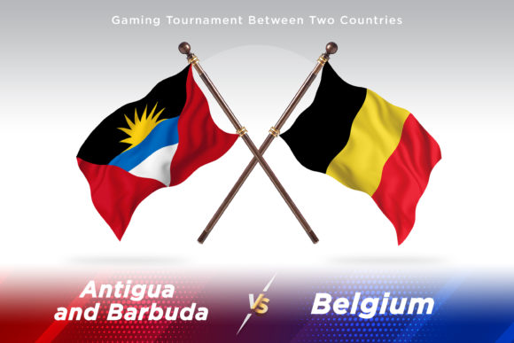 Antigua Versus Belgium Two Flags