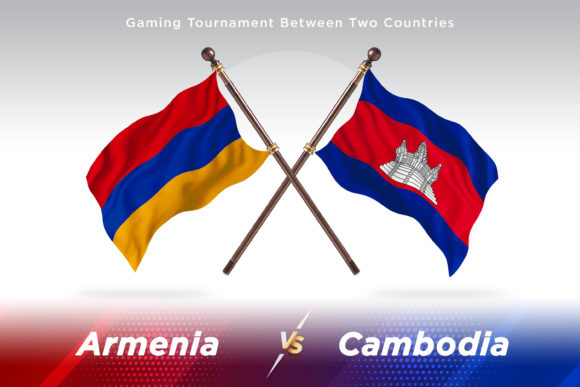 Armenia Versus Cambodia Two Flags